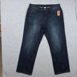 Lucky Brand 181 Relaxed Straight Jeans Mens Dark Wash Indigo Fits 36x30